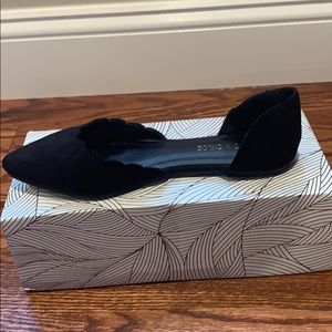 Chase+Chloe Black Suede Flats